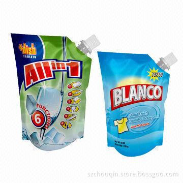 Plastic Laundry Detergent Spout Pouch, Full Colors Printing and Different Style